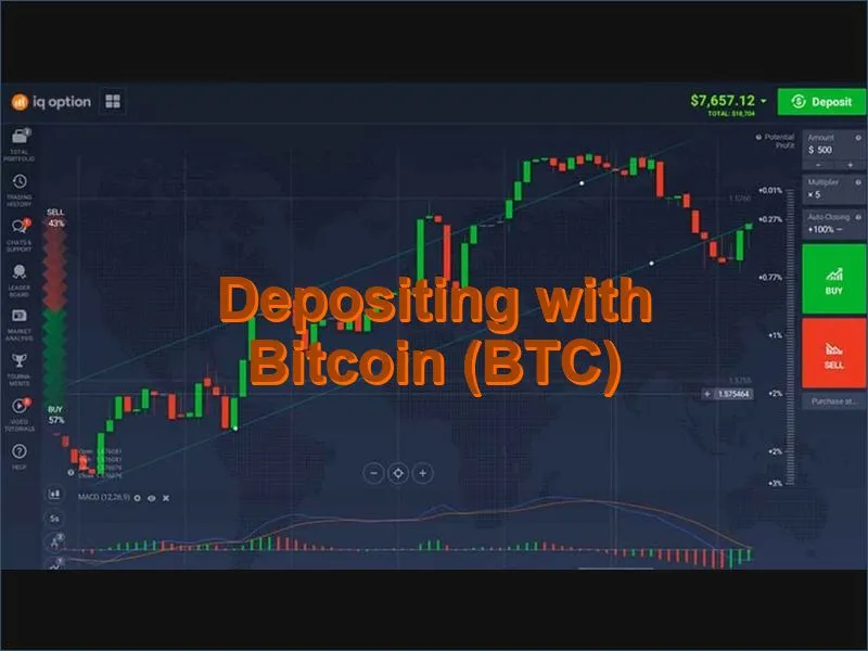 Bitcoin cryptocurrency deposit option on IQ Option trading platform